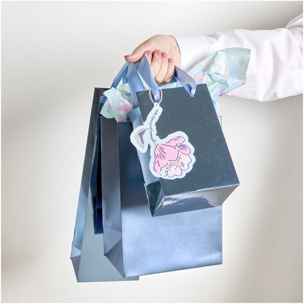 Weitere Ansicht: Geschenktüte Metallic Blau, M, FSC MIX