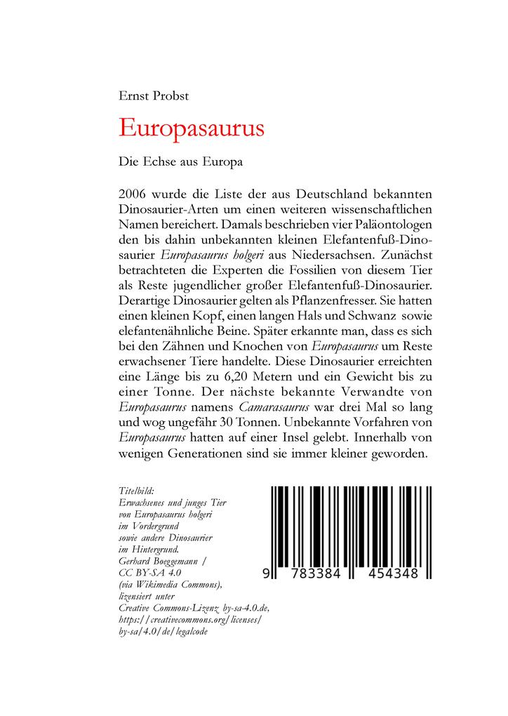 Weitere Ansicht: Europasaurus | Ernst Probst