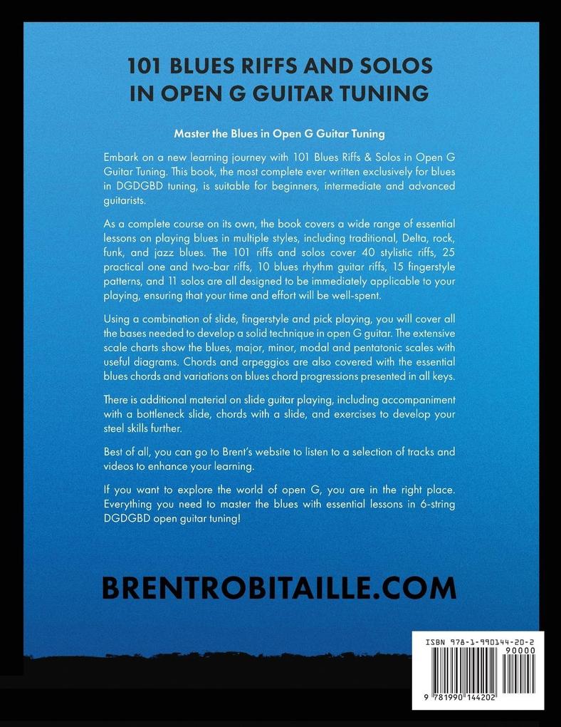 Weitere Ansicht: 101 Blues Riffs and Solos in Open G Guitar Tuning DGDGBD | Brent C Robitaille