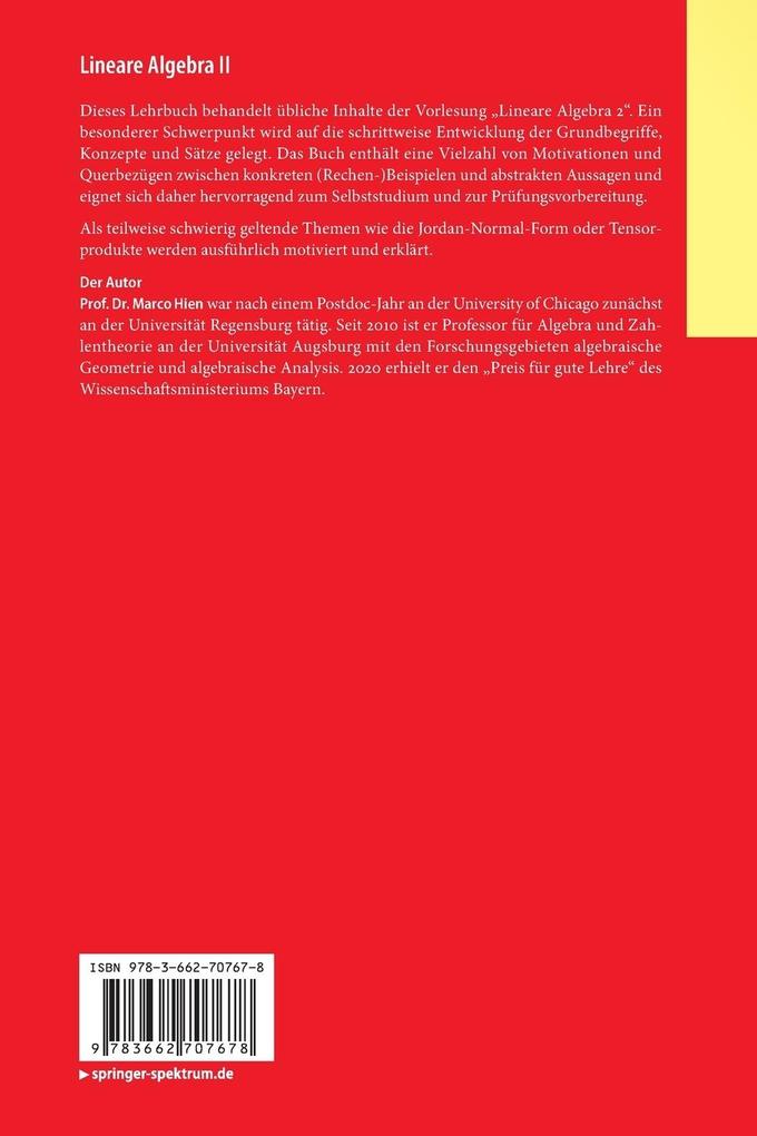 Weitere Ansicht: Lineare Algebra II | Marco Hien