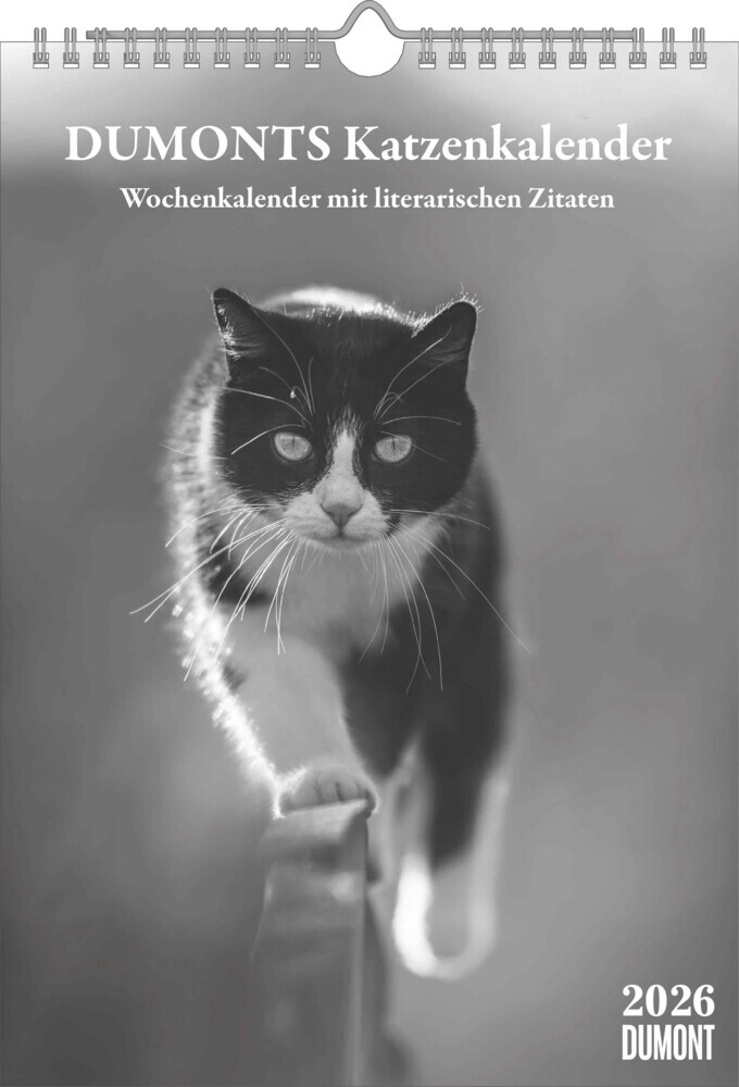 Produktbild: DUMONTS - Katzenkalender 2026 - Wochenkalender mit literarischen Zitaten im Format 21 x 29,7 cm, mit | DUMONT Kalenderverlag GmbH & Co. KG