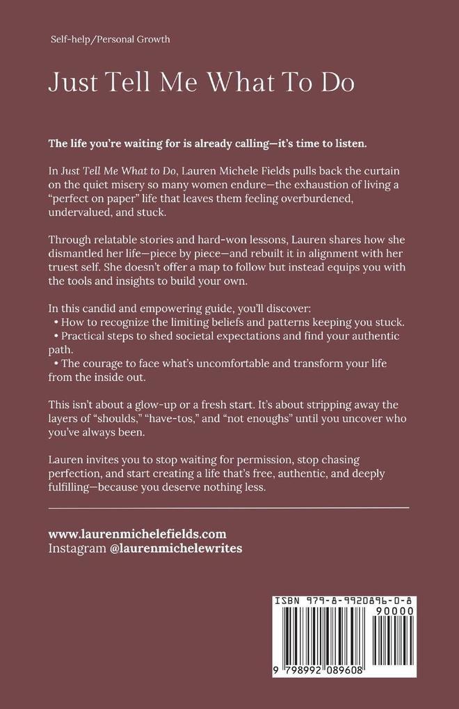 Weitere Ansicht: Just Tell Me What To Do | Lauren Michele Fields