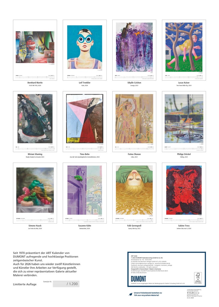Weitere Ansicht: Art Kalender 2026 - Malerei heute - DUMONT Kunst-Kalender - Poster-Format 50 x 70 cm | DUMONT Kalenderverlag GmbH & Co. KG