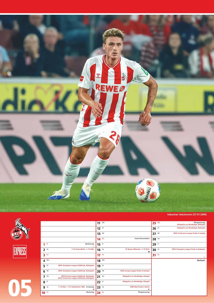 Weitere Ansicht: 1. FC Köln 2026 - Fußball-Kalender - Express-Fankalender - Wandkalender 29,7 x 42 cm | DUMONT Kalenderverlag GmbH & Co. KG