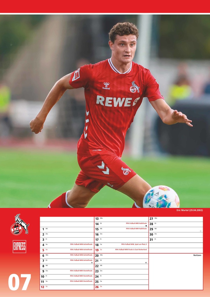 Weitere Ansicht: 1. FC Köln 2026 - Fußball-Kalender - Express-Fankalender - Wandkalender 29,7 x 42 cm | DUMONT Kalenderverlag GmbH & Co. KG