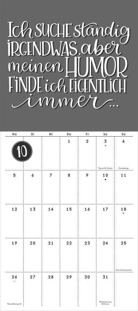 Weitere Ansicht: Funny Quotes Notizkalender 2026 - Typo-Planer - Format 22 x 49,5 cm | DUMONT Kalenderverlag GmbH & Co. KG
