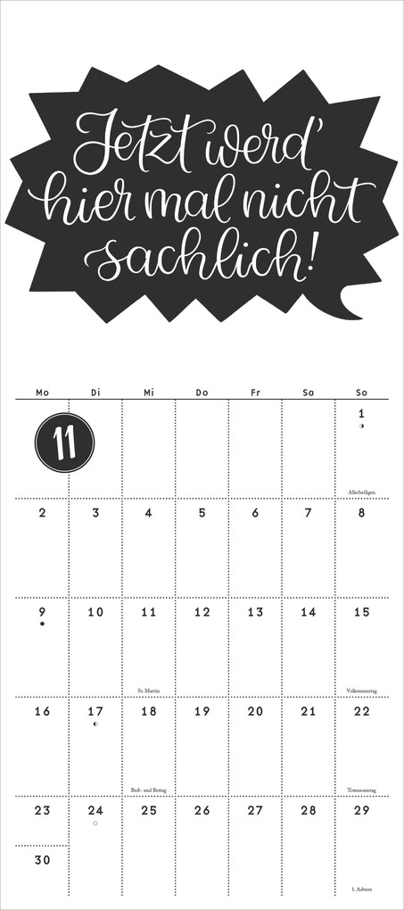 Weitere Ansicht: Funny Quotes Notizkalender 2026 - Typo-Planer - Format 22 x 49,5 cm | DUMONT Kalenderverlag GmbH & Co. KG