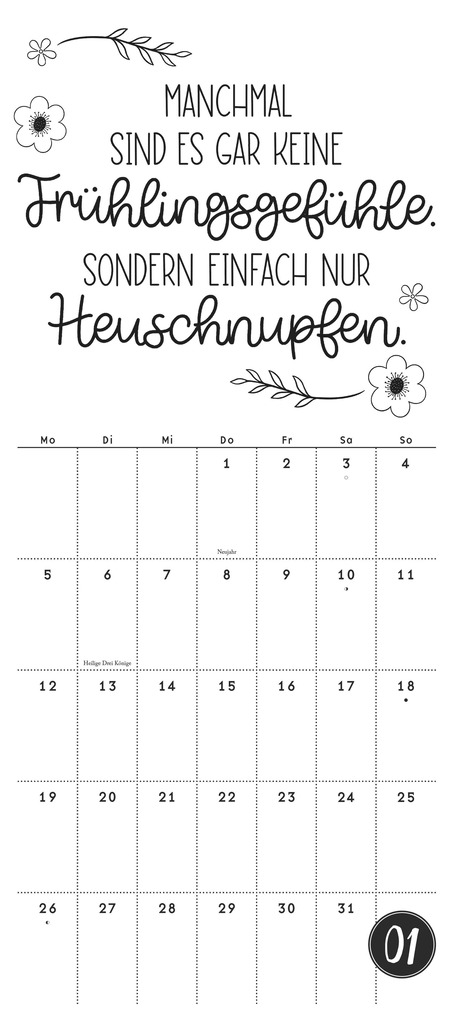 Weitere Ansicht: Funny Quotes Notizkalender 2026 - Typo-Planer - Format 22 x 49,5 cm | DUMONT Kalenderverlag GmbH & Co. KG