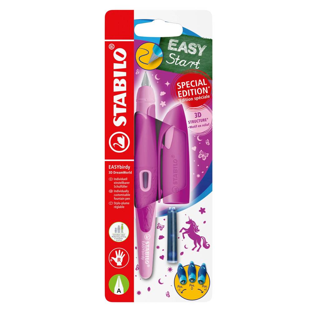Produktbild: STABILO Füller EASYbirdy 3D DreamWorld Special Edition pink, für Rechtshänder, Feder A