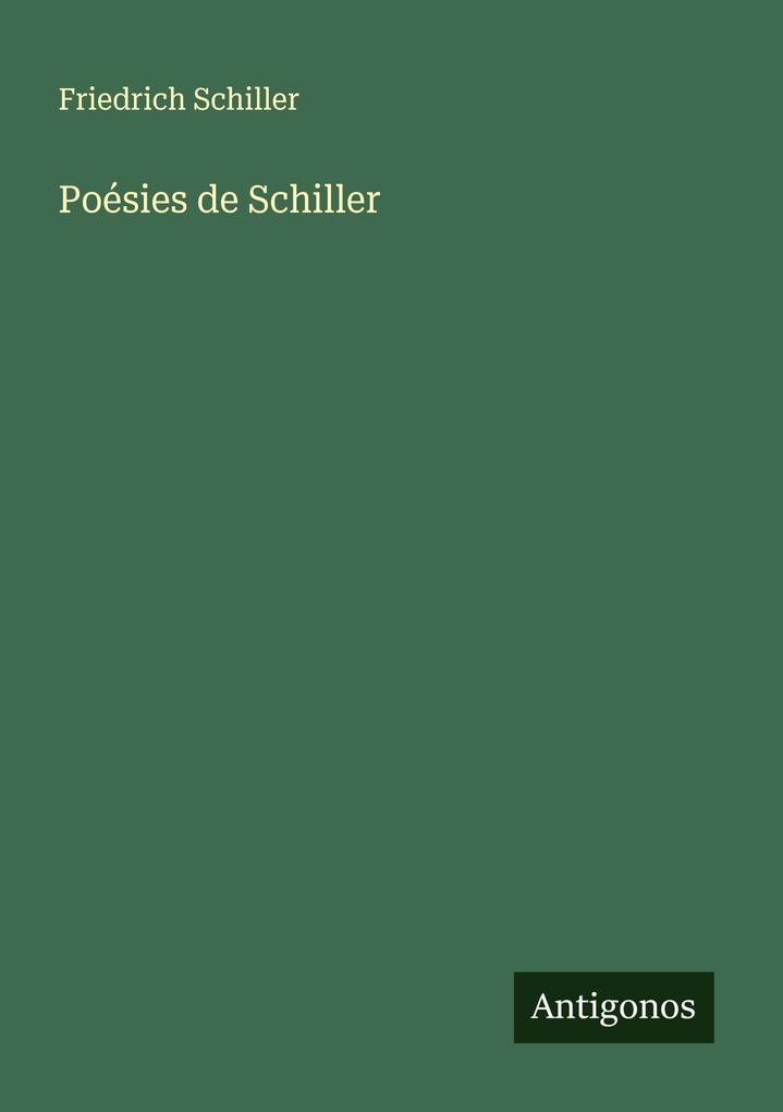 Produktbild: Poésies de Schiller | Friedrich Schiller