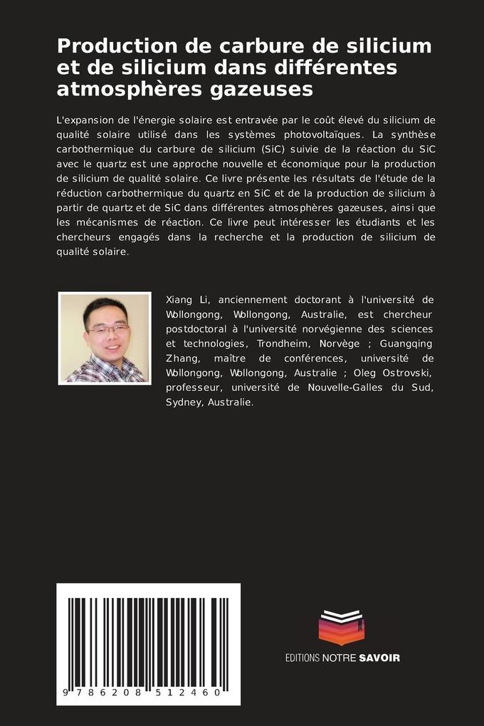Weitere Ansicht: Production de carbure de silicium et de silicium dans différentes atmosphères gazeuses | Xiang Li, Guangqing Zhang, Oleg Ostrovski