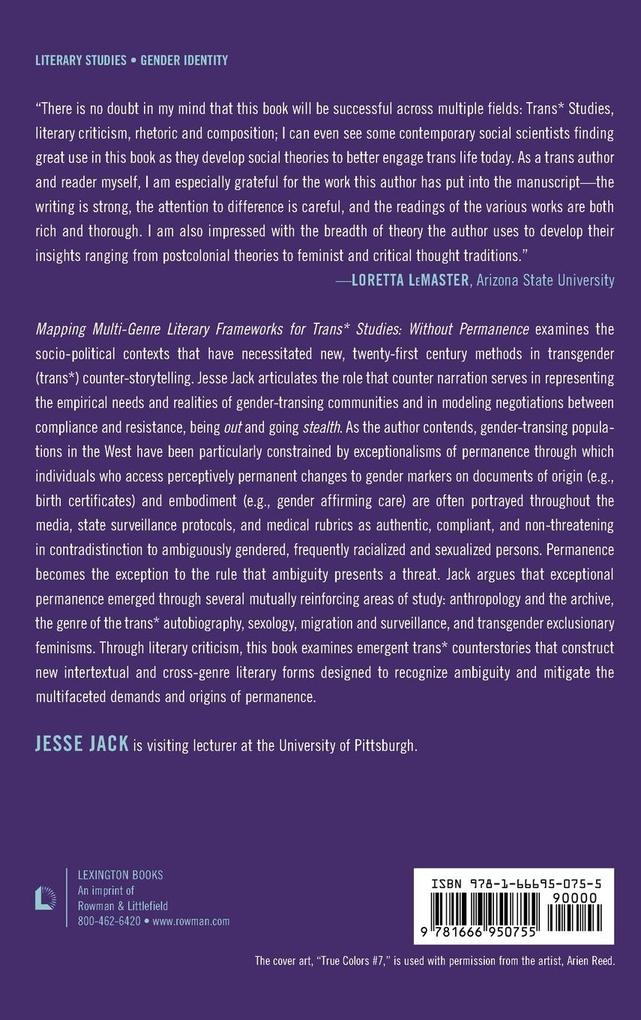 Weitere Ansicht: Mapping Multi-Genre Literary Frameworks for Trans* Studies | Jesse Jack