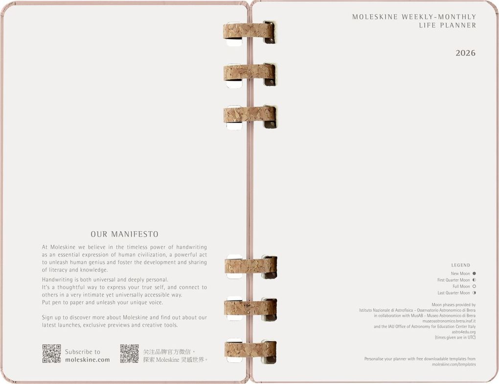 Weitere Ansicht: Moleskine 12 Monate Planer mit Spiralbindung, L/A5, Fester Einband, Mandelbraun