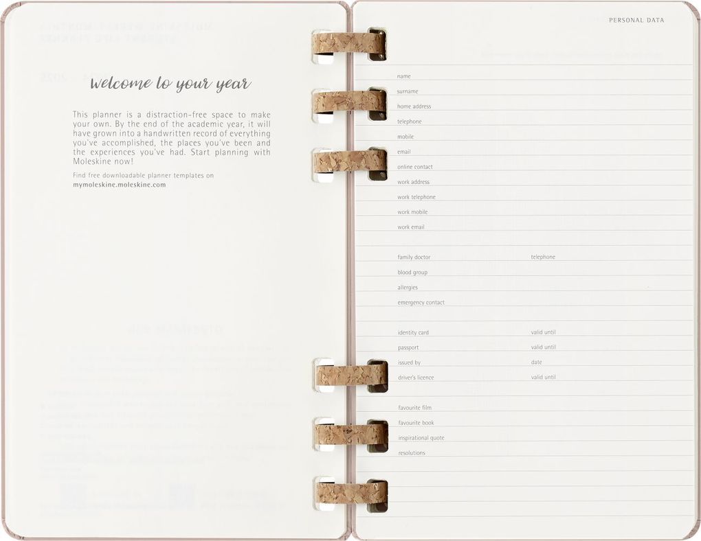 Weitere Ansicht: Moleskine 12 Monate Planer mit Spiralbindung, L/A5, Fester Einband, Mandelbraun