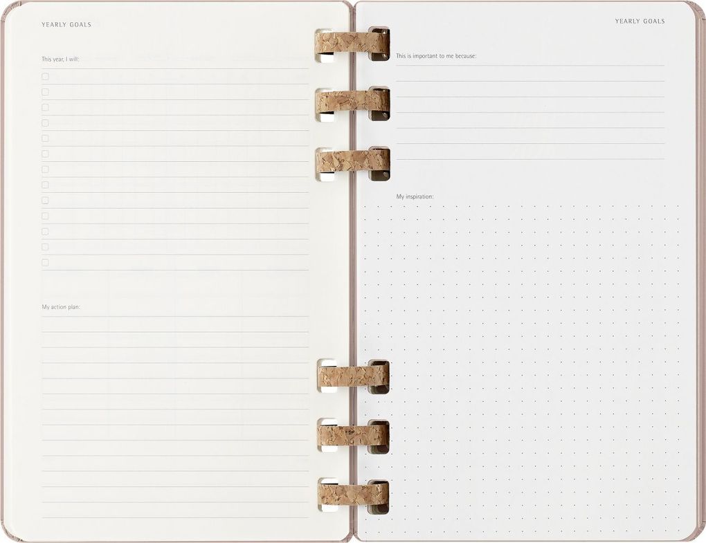 Weitere Ansicht: Moleskine 12 Monate Planer mit Spiralbindung, L/A5, Fester Einband, Mandelbraun