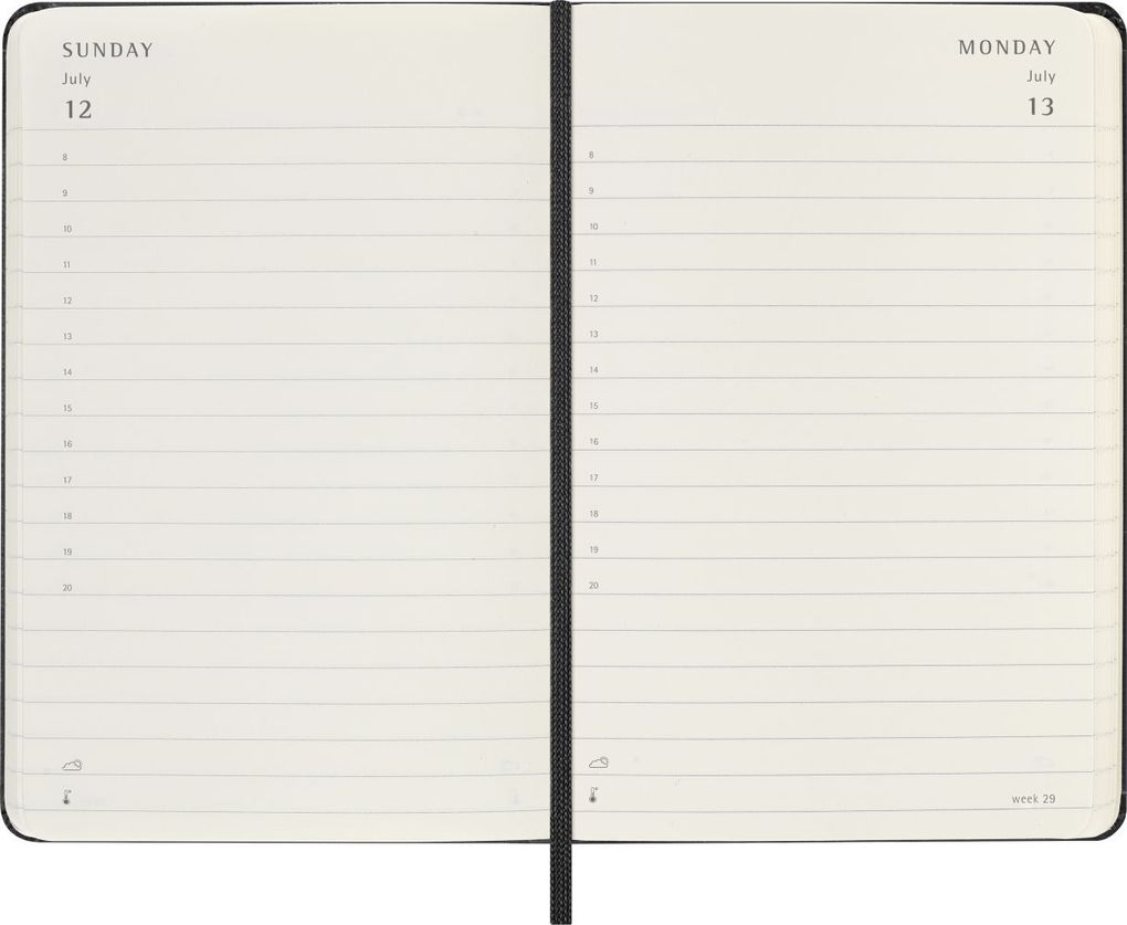 Weitere Ansicht: Moleskine 12 Monate Tageskalender 2026, Pocket/A6, 1 Tag = 1 Seite, fester Einband, Schwarz