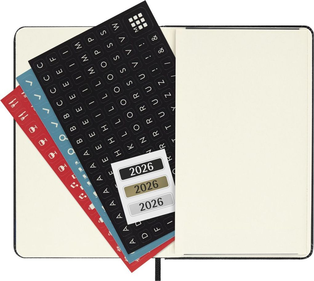 Weitere Ansicht: Moleskine 12 Monate Tageskalender 2026, Pocket/A6, 1 Tag = 1 Seite, fester Einband, Schwarz