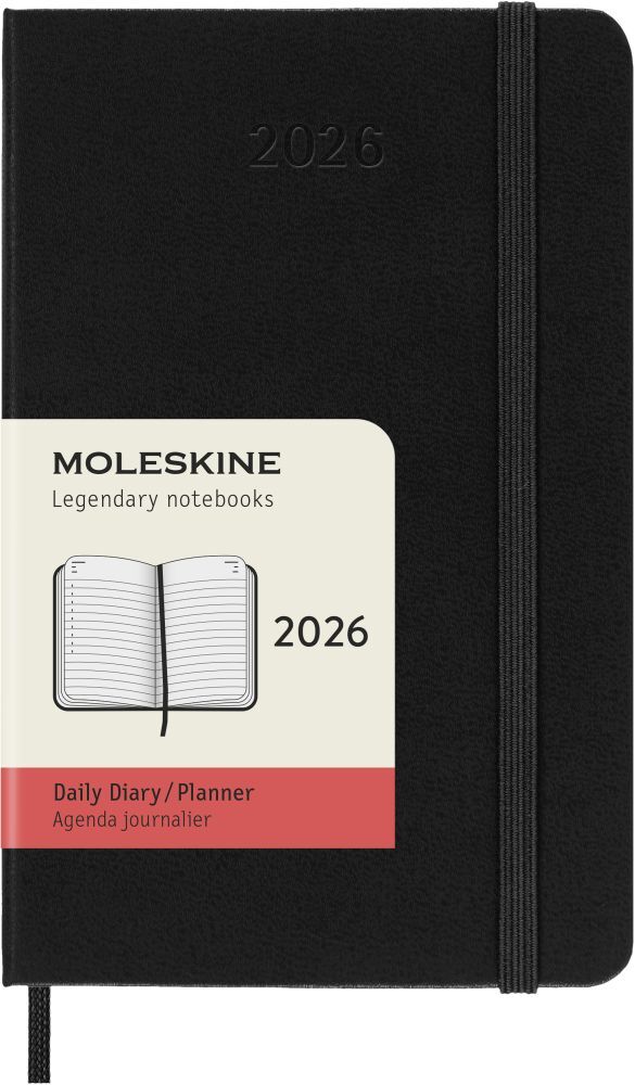 Weitere Ansicht: Moleskine 12 Monate Tageskalender 2026, Pocket/A6, 1 Tag = 1 Seite, fester Einband, Schwarz