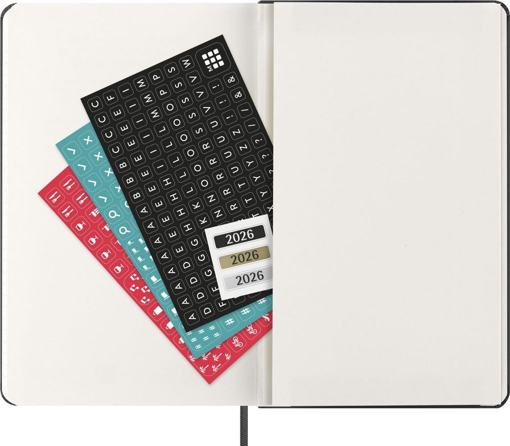Weitere Ansicht: Moleskine 12 Monate Pro Wochen Notizkalender 2026, Pro Large/A5, 1 Wo = 2 Seiten, vertikal, Spalten für Notizen, fester Einband, Schwarz