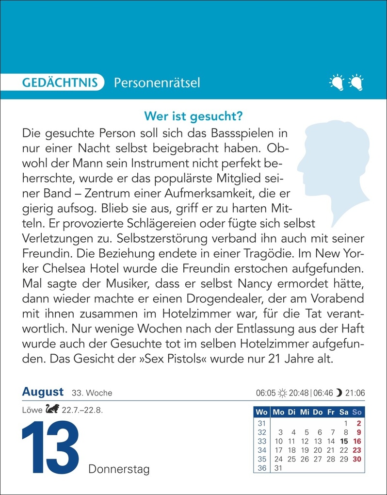 Weitere Ansicht: Brain Jogging Tagesabreißkalender 2026 - Gedächtnis, Konzentration, Logik | Stefan Heine