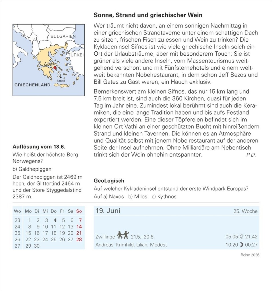 Weitere Ansicht: Reise Tagesabreißkalender 2026 - Kulturkalender - Städte, Menschen, Landschaften | Petra Dubilski, Martina Schnober-Sen