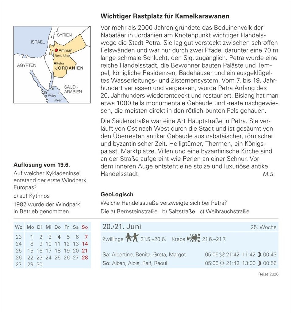Weitere Ansicht: Reise Tagesabreißkalender 2026 - Kulturkalender - Städte, Menschen, Landschaften | Petra Dubilski, Martina Schnober-Sen