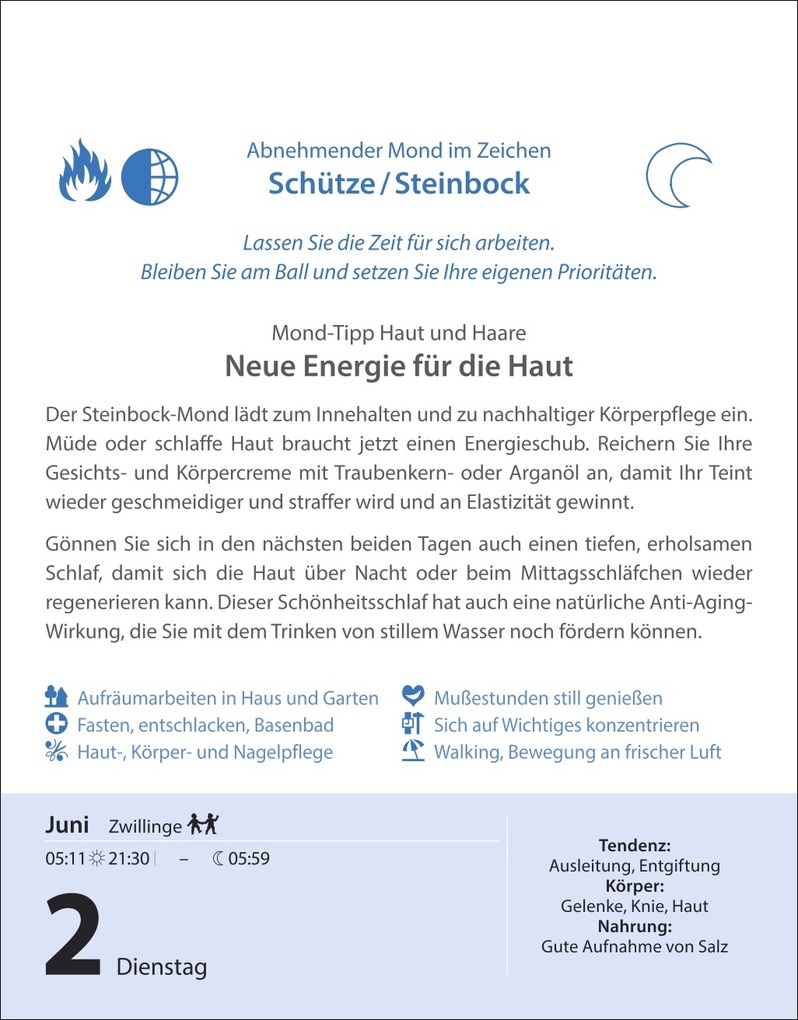 Weitere Ansicht: Leben mit dem Mond Tagesabreißkalender 2026 - Praktische Tipps Tag für Tag | Beatrix Braukmüller