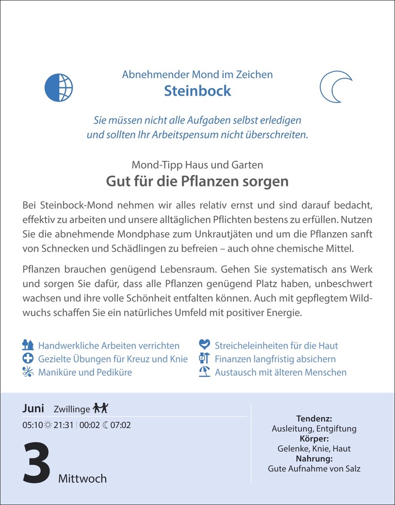 Weitere Ansicht: Leben mit dem Mond Tagesabreißkalender 2026 - Praktische Tipps Tag für Tag | Beatrix Braukmüller