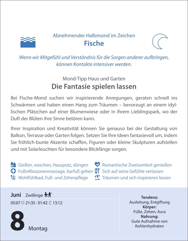 Weitere Ansicht: Leben mit dem Mond Tagesabreißkalender 2026 - Praktische Tipps Tag für Tag | Beatrix Braukmüller