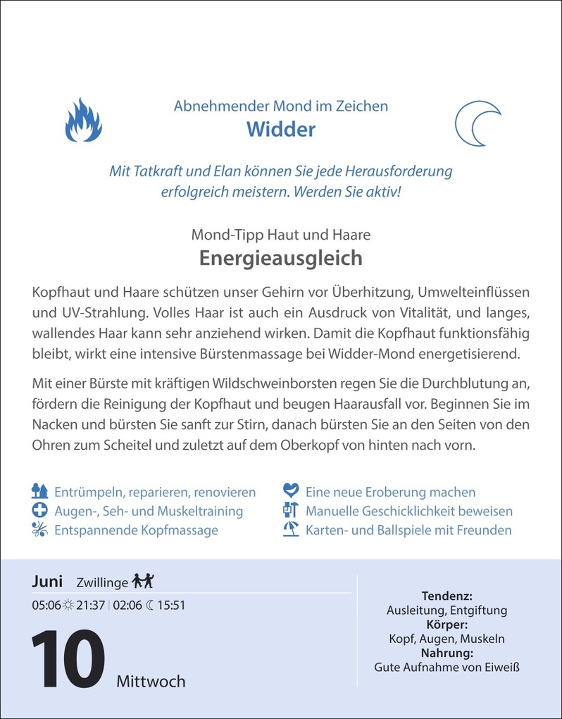 Weitere Ansicht: Leben mit dem Mond Tagesabreißkalender 2026 - Praktische Tipps Tag für Tag | Beatrix Braukmüller