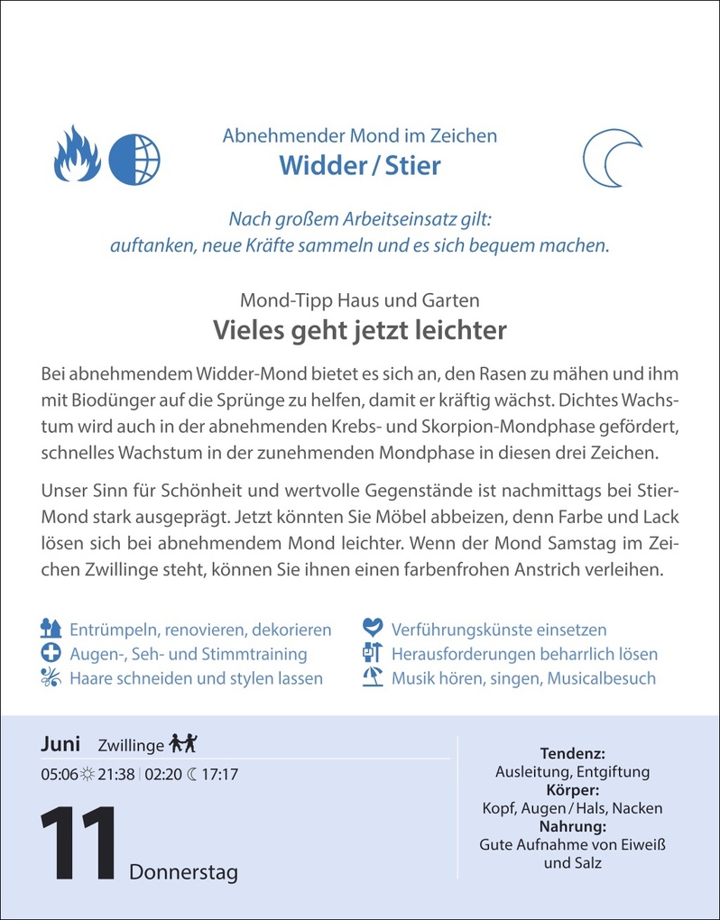 Weitere Ansicht: Leben mit dem Mond Tagesabreißkalender 2026 - Praktische Tipps Tag für Tag | Beatrix Braukmüller