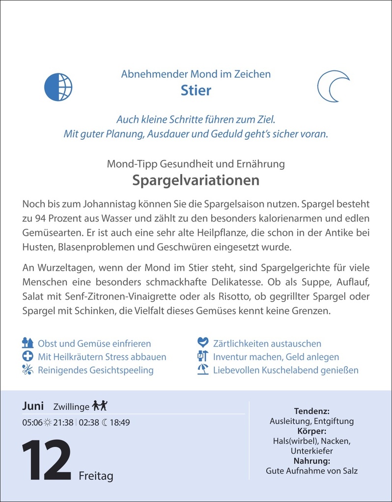 Weitere Ansicht: Leben mit dem Mond Tagesabreißkalender 2026 - Praktische Tipps Tag für Tag | Beatrix Braukmüller