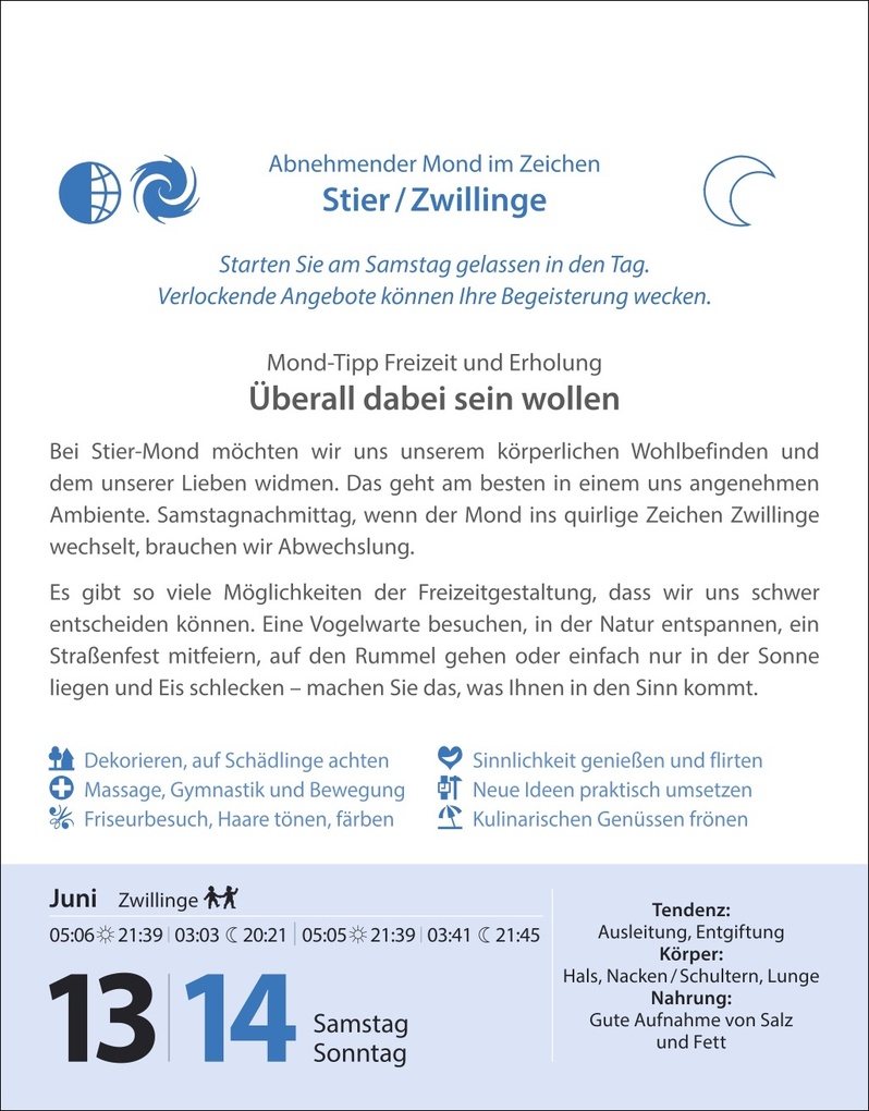 Weitere Ansicht: Leben mit dem Mond Tagesabreißkalender 2026 - Praktische Tipps Tag für Tag | Beatrix Braukmüller