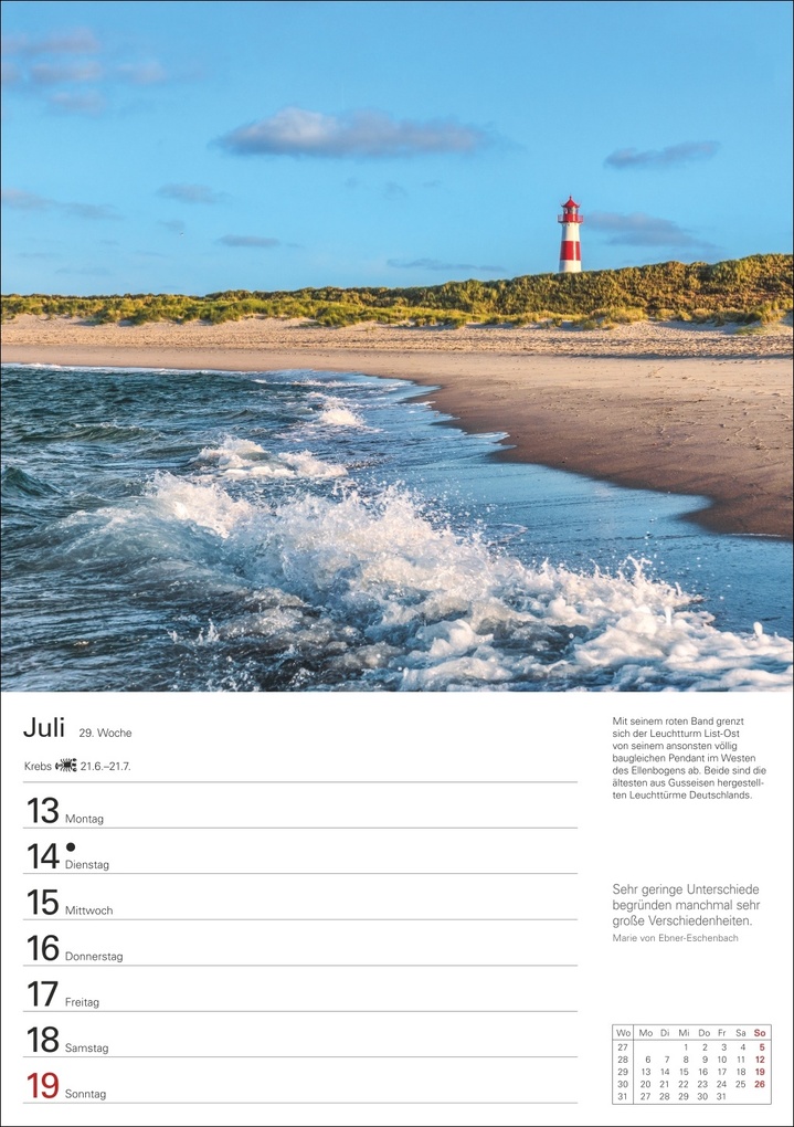 Weitere Ansicht: Sylt Wochenplaner 2026 - Eine Reise in 53 Bildern | Ulrike Issel