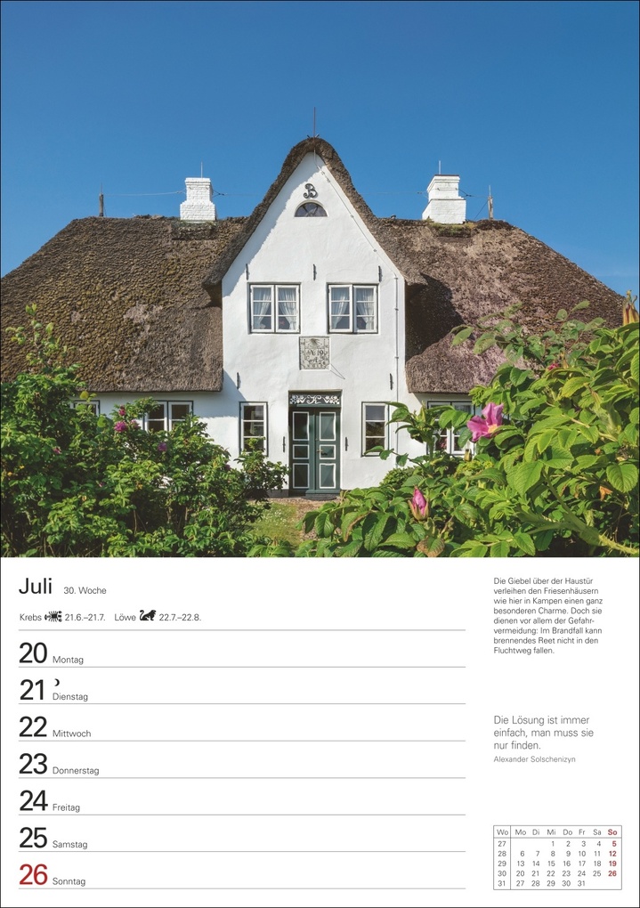 Weitere Ansicht: Sylt Wochenplaner 2026 - Eine Reise in 53 Bildern | Ulrike Issel