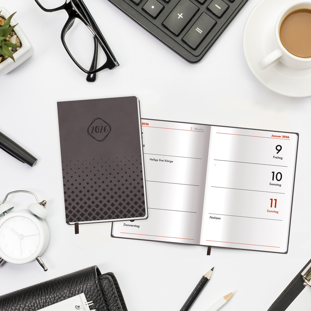 Weitere Ansicht: Trötsch Taschenkalender A7 Soft Touch Anthrazit 2026