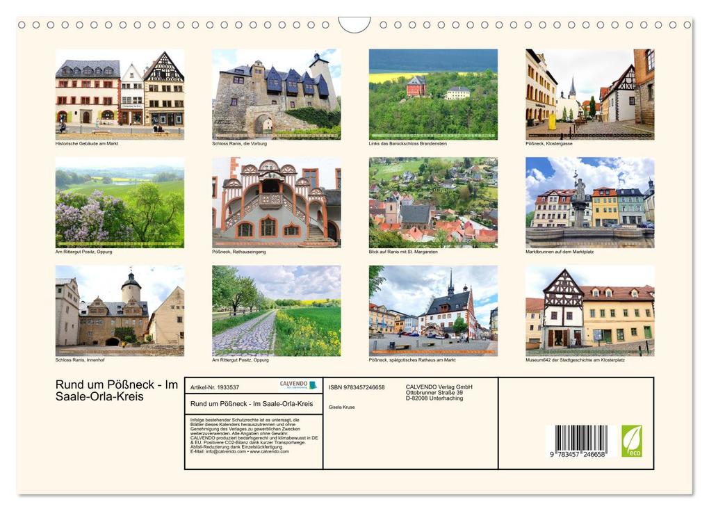 Weitere Ansicht: Rund um Pößneck - Im Saale-Orla-Kreis (Wandkalender 2026 DIN A3 quer), CALVENDO Monatskalender | Gisela Kruse, Calvendo
