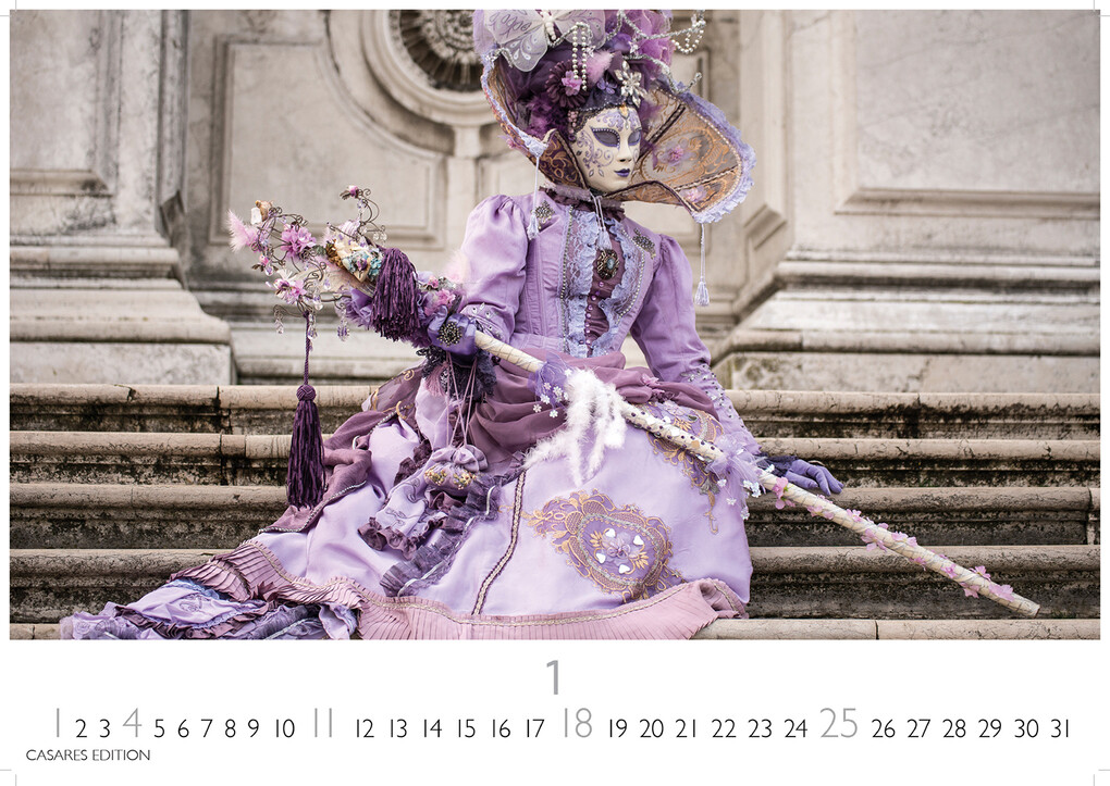 Weitere Ansicht: Venedig Karneval Kalender 2026 - Wandkalender | Fotokalender Italien 24x35 cm -. mit Karneval-Fotos, fantasievollen Masken und Kostümen