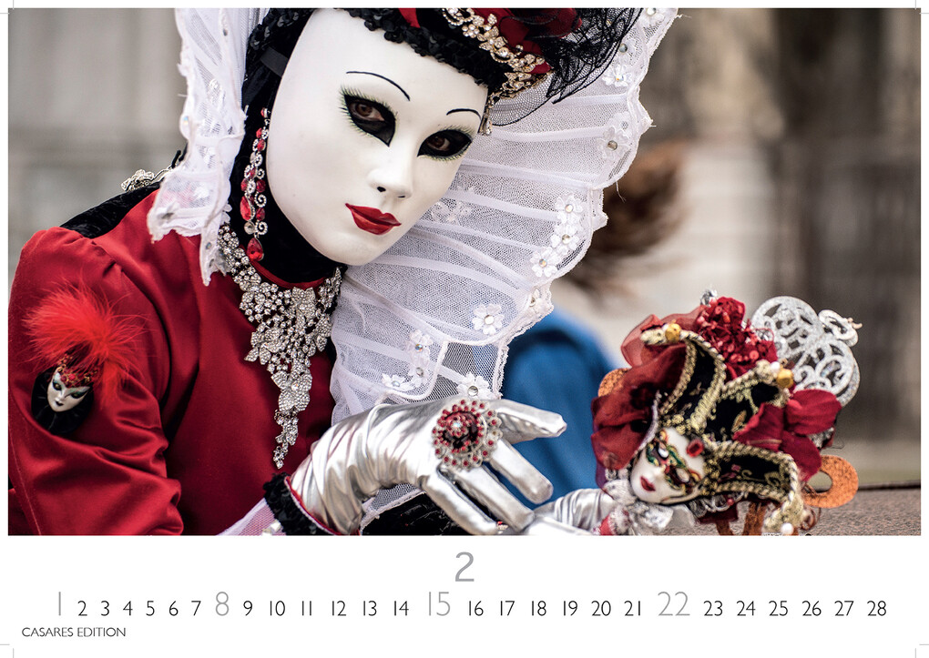 Weitere Ansicht: Venedig Karneval Kalender 2026 - Wandkalender | Fotokalender Italien 24x35 cm -. mit Karneval-Fotos, fantasievollen Masken und Kostümen