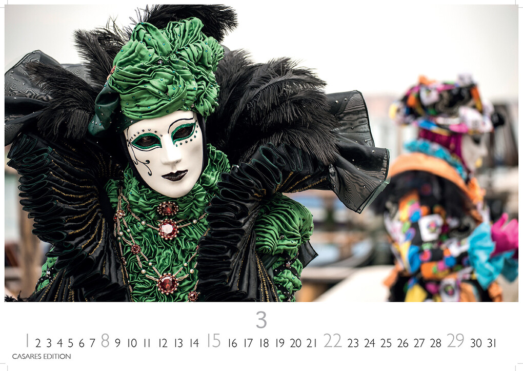 Weitere Ansicht: Venedig Karneval Kalender 2026 - Wandkalender | Fotokalender Italien 24x35 cm -. mit Karneval-Fotos, fantasievollen Masken und Kostümen