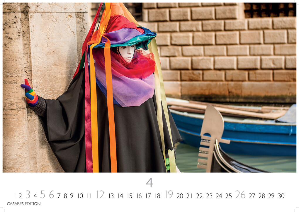 Weitere Ansicht: Venedig Karneval Kalender 2026 - Wandkalender | Fotokalender Italien 24x35 cm -. mit Karneval-Fotos, fantasievollen Masken und Kostümen