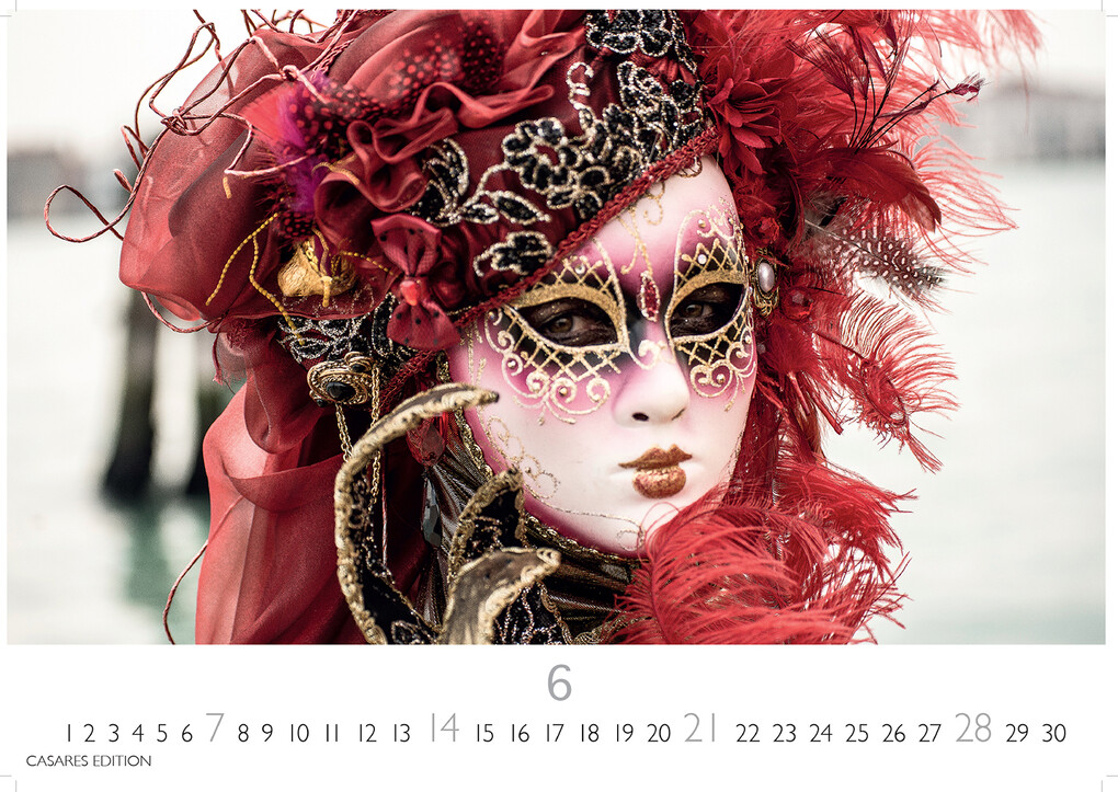 Weitere Ansicht: Venedig Karneval Kalender 2026 - Wandkalender | Fotokalender Italien 24x35 cm -. mit Karneval-Fotos, fantasievollen Masken und Kostümen