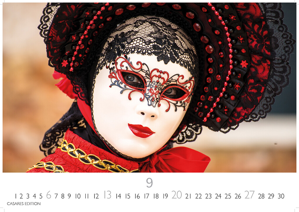 Weitere Ansicht: Venedig Karneval Kalender 2026 - Wandkalender | Fotokalender Italien 24x35 cm -. mit Karneval-Fotos, fantasievollen Masken und Kostümen