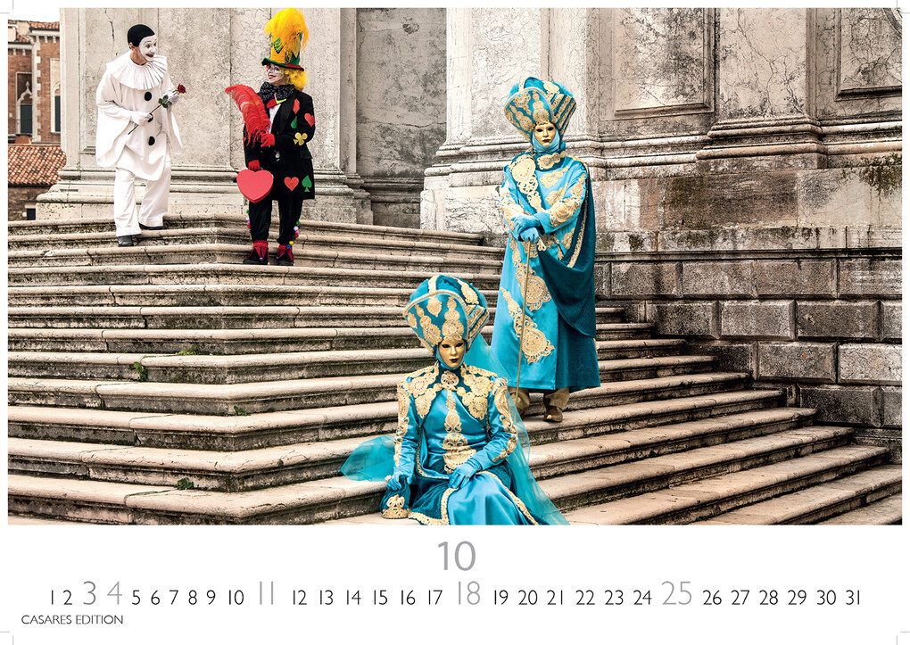 Weitere Ansicht: Venedig Karneval Kalender 2026 - Wandkalender | Fotokalender Italien 24x35 cm -. mit Karneval-Fotos, fantasievollen Masken und Kostümen