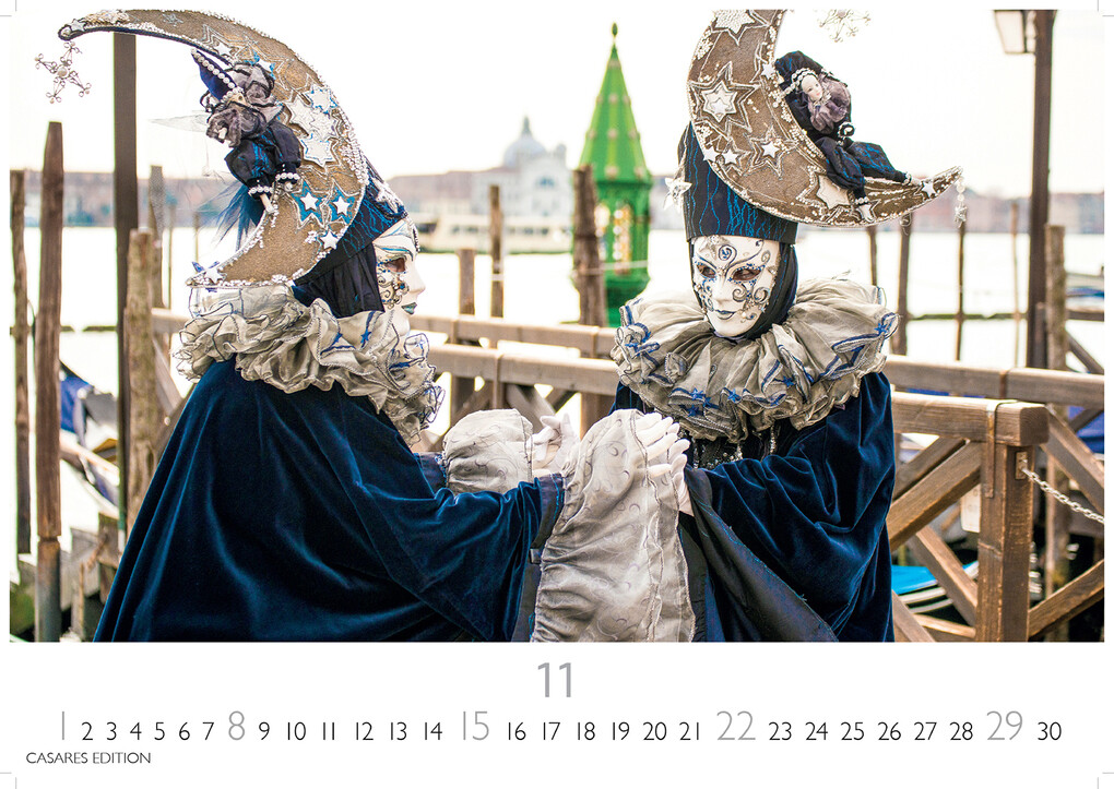 Weitere Ansicht: Venedig Karneval Kalender 2026 - Wandkalender | Fotokalender Italien 24x35 cm -. mit Karneval-Fotos, fantasievollen Masken und Kostümen