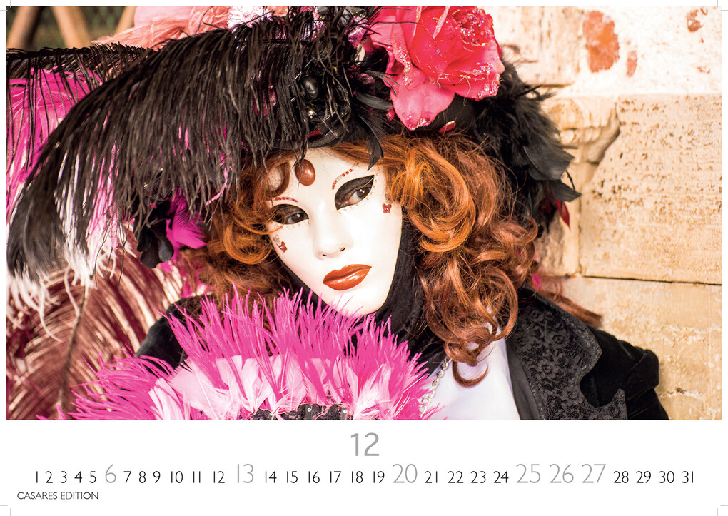 Weitere Ansicht: Venedig Karneval Kalender 2026 - Wandkalender | Fotokalender Italien 24x35 cm -. mit Karneval-Fotos, fantasievollen Masken und Kostümen