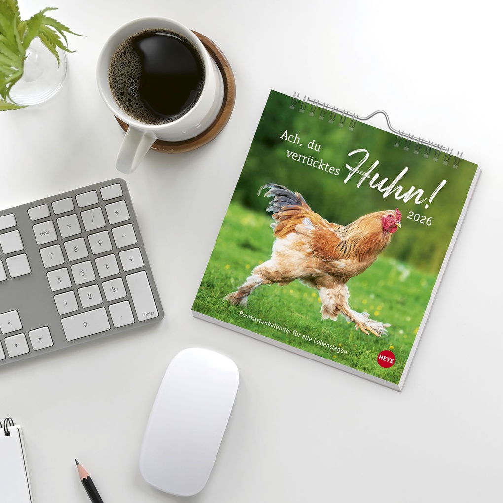 Weitere Ansicht: Hühner Postkartenkalender 2026 - Ach, du verrücktes Huhn!