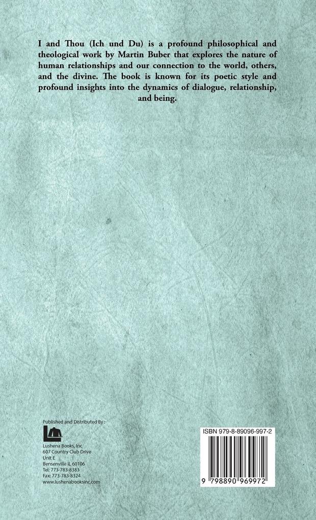 Weitere Ansicht: I And Thou | Martin Buber