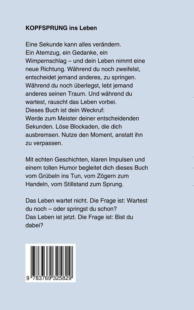 Weitere Ansicht: Kopfsprung ins Leben | Katja Schlottke