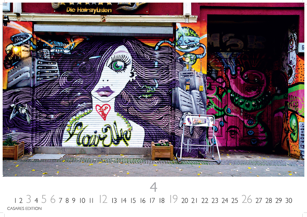 Weitere Ansicht: Berlin Street Art Kalender 2026 - Wandkalender | Fotokalender Deutschland 35x50cm Großformat - Vielfalt und Kreativität der urbanen Kunst | H. W. Schawe